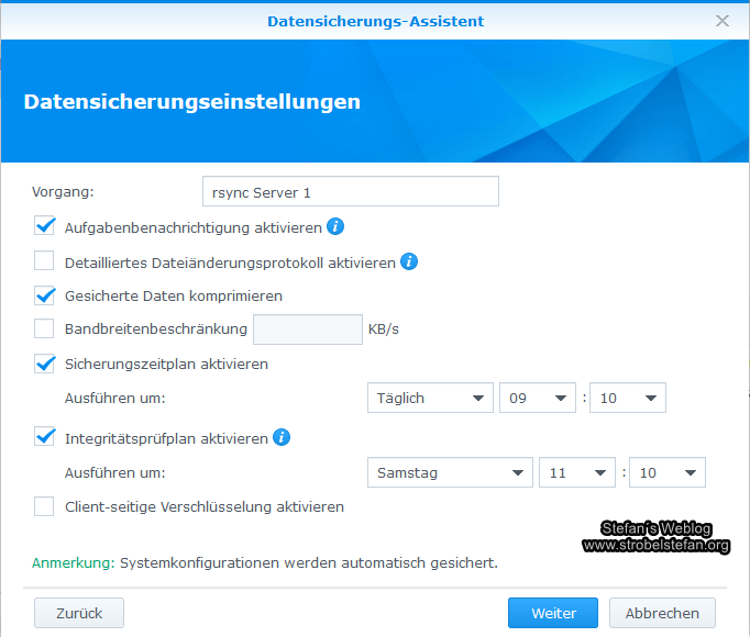 Synology rsync-Backup