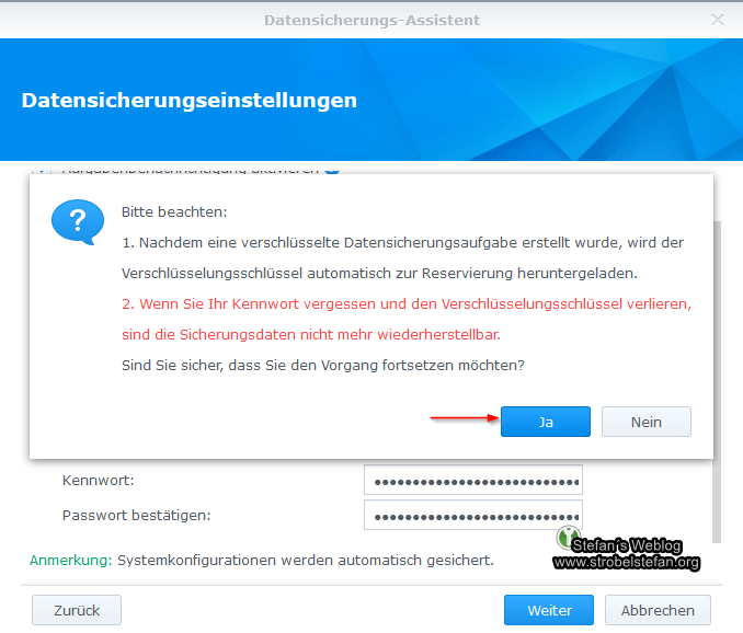 Synology rsync-Backup
