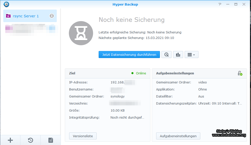 Synology rsync-Backup
