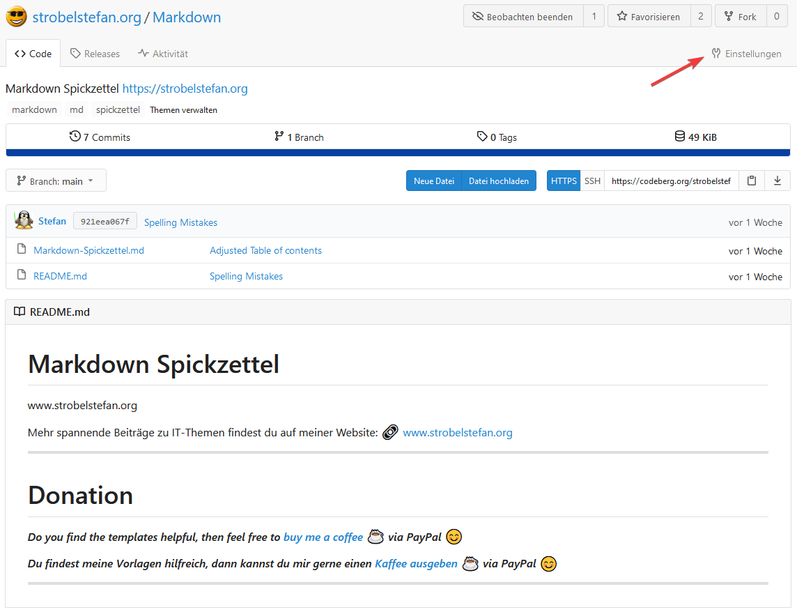 Gitea - Benutzer zu Repository hinzufügen