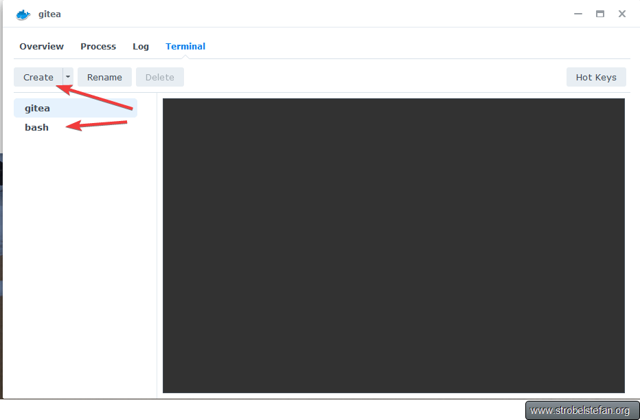 Docker Terminal öffnen