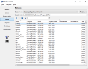 MiKTeX - Paketmanager