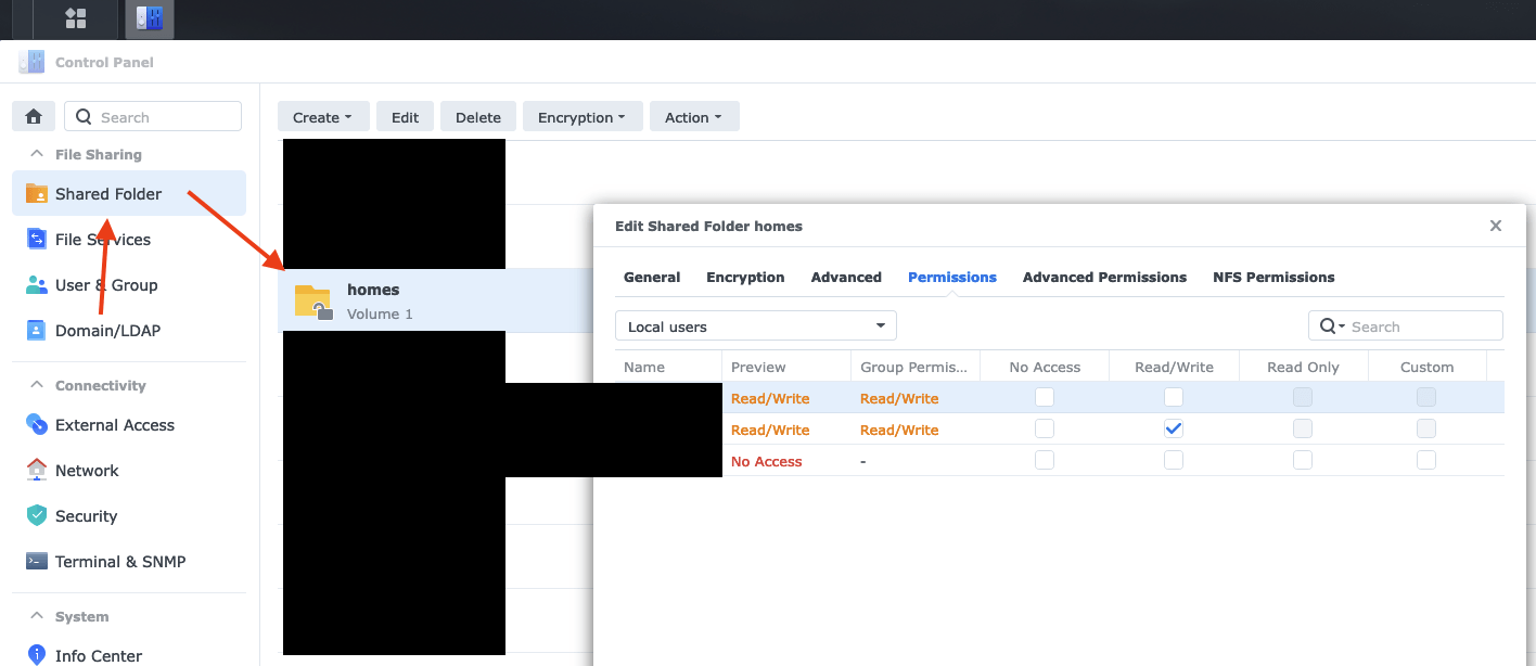 Ordner-Freigabe einrichten