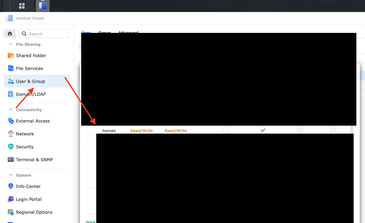 Zugriffsrechte einrichten