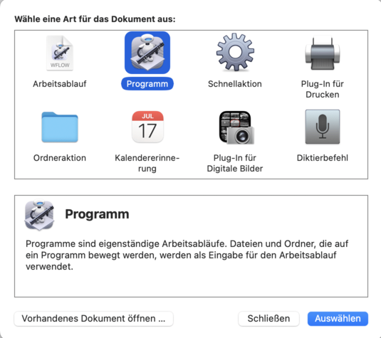 Bash Skript mit Automator starten