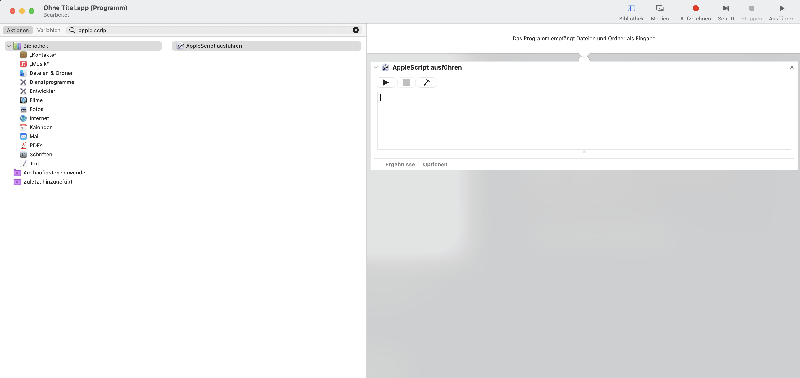 Bash Skript mit Automator starten