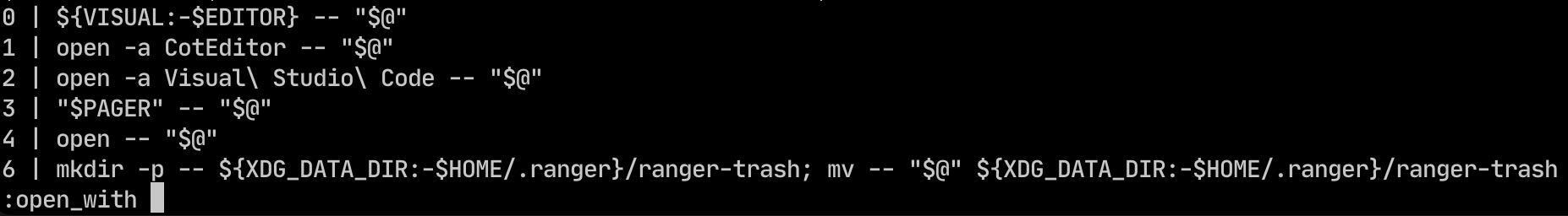 Ranger - Datei in externem Editor öffnen