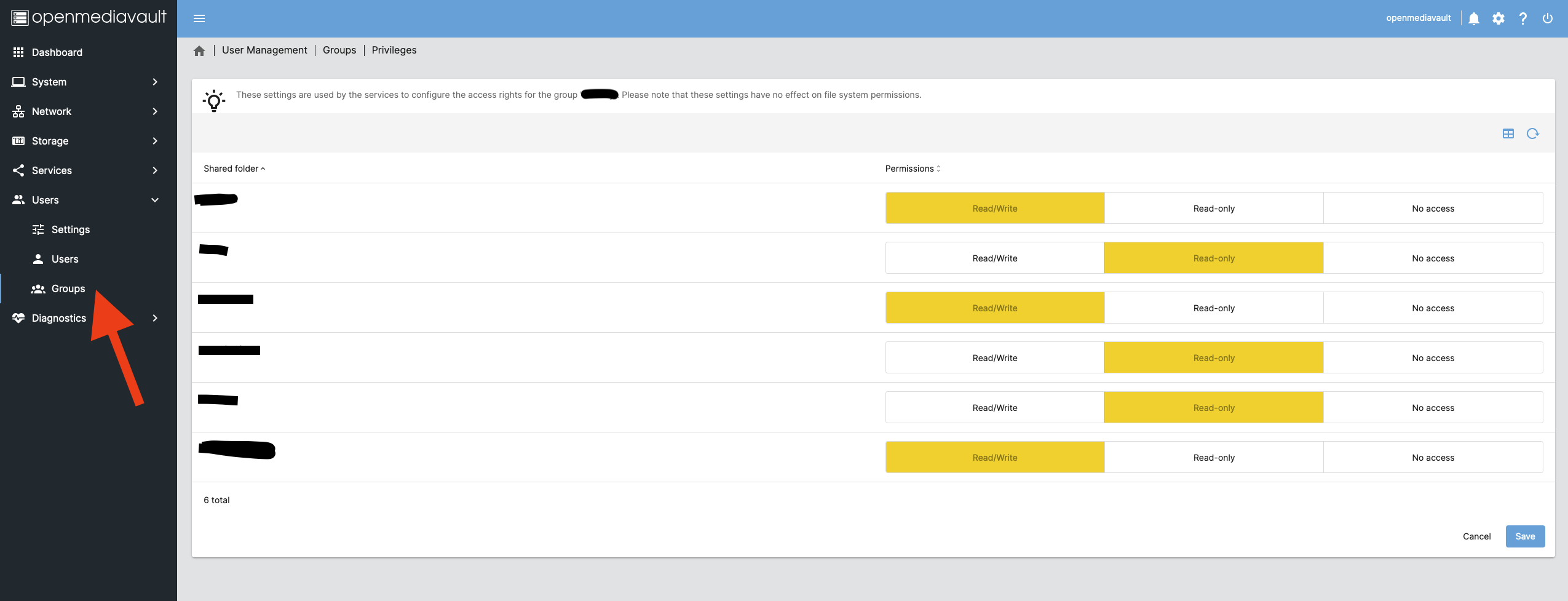 omv - Group Management