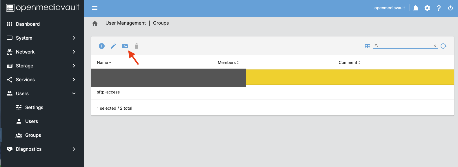 omv - Group Permissions