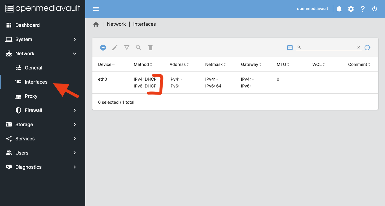 omv - Network Interfaces