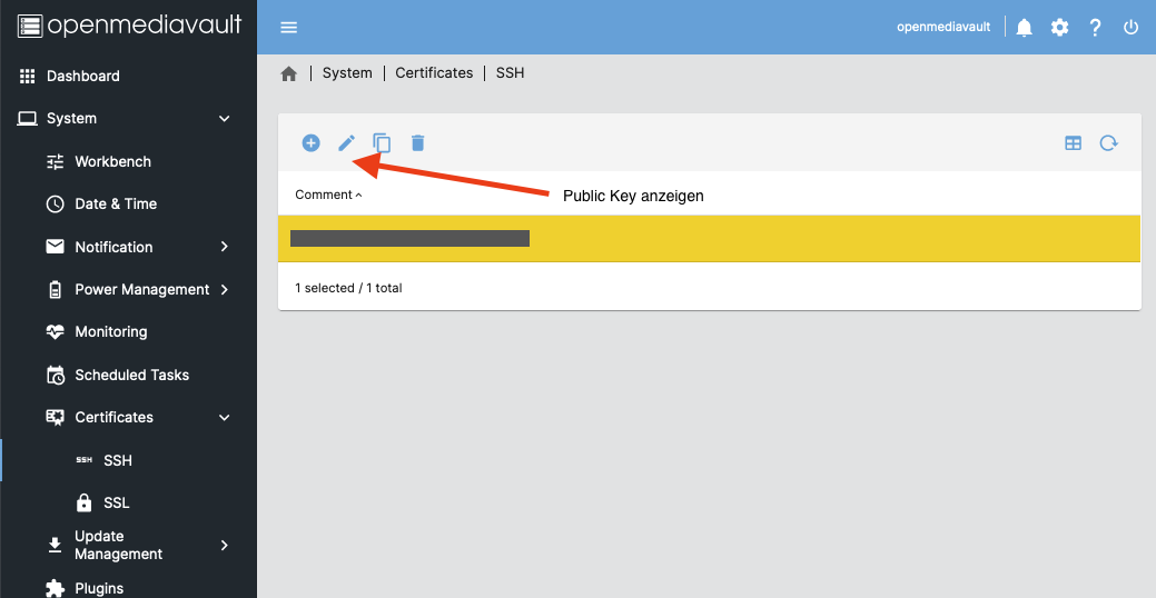 omv - rsync-Configuration