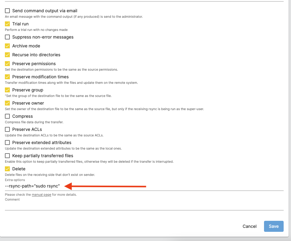 omv - rsync-Configuration