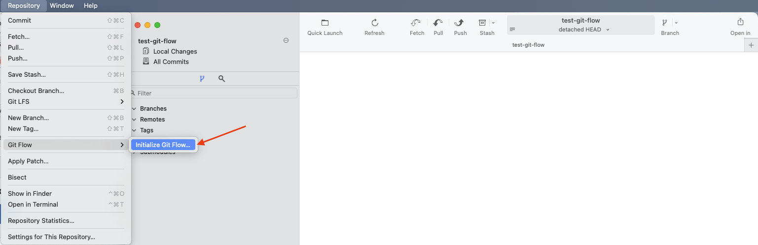 git-flow Repository anlegen