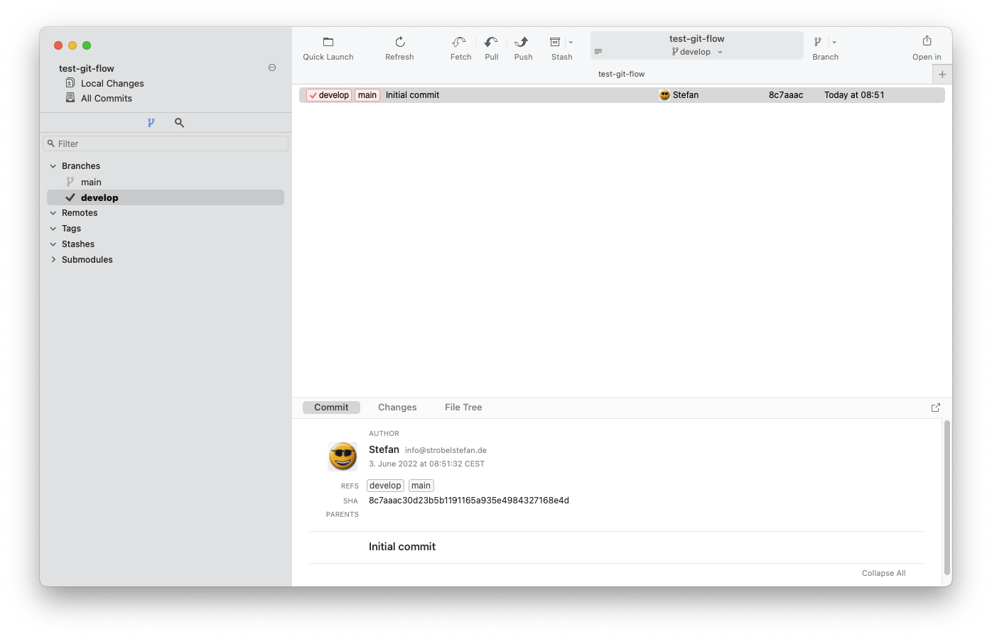git-flow - Branch main & develop