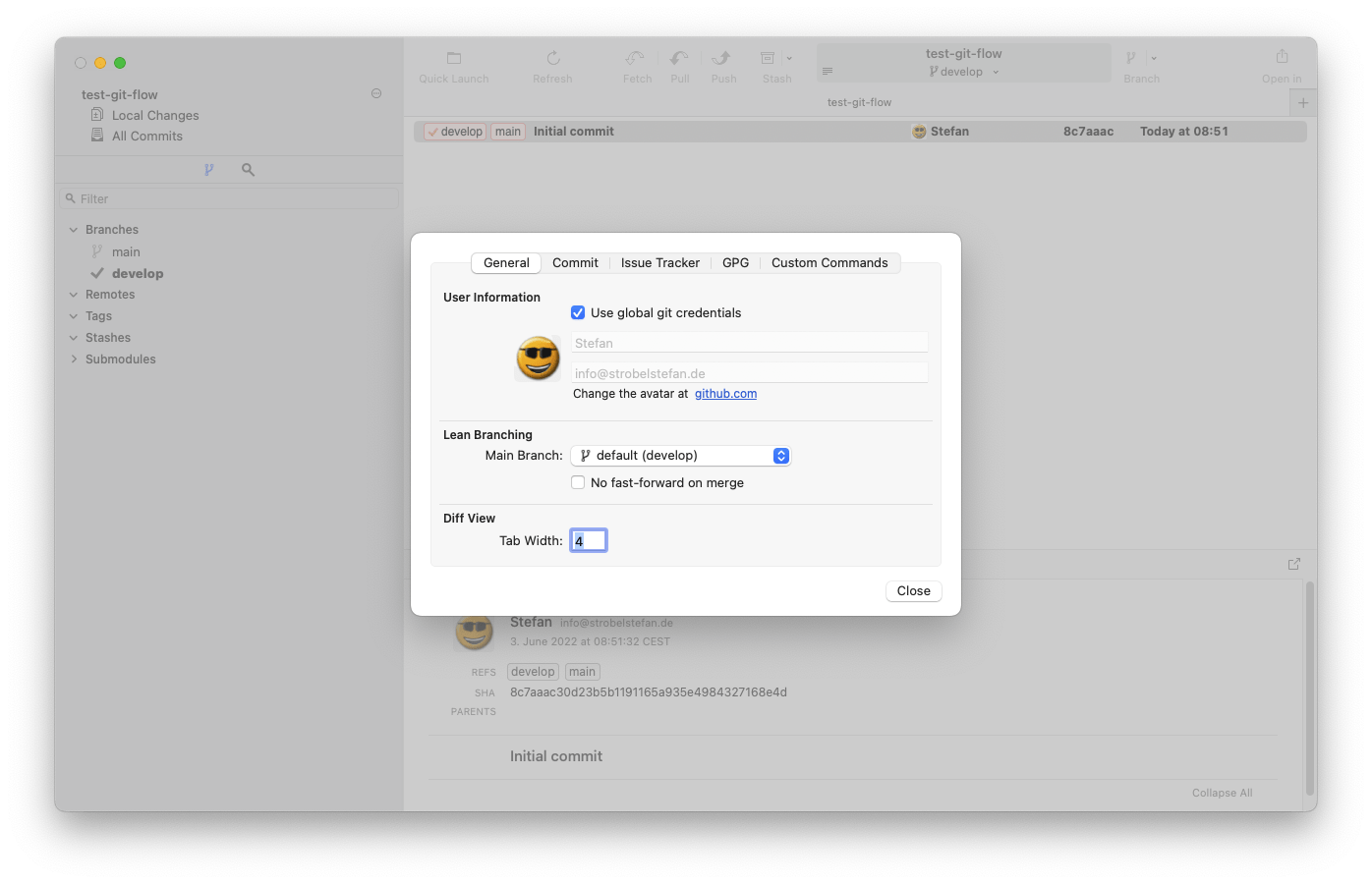 Repository-Einstellungen