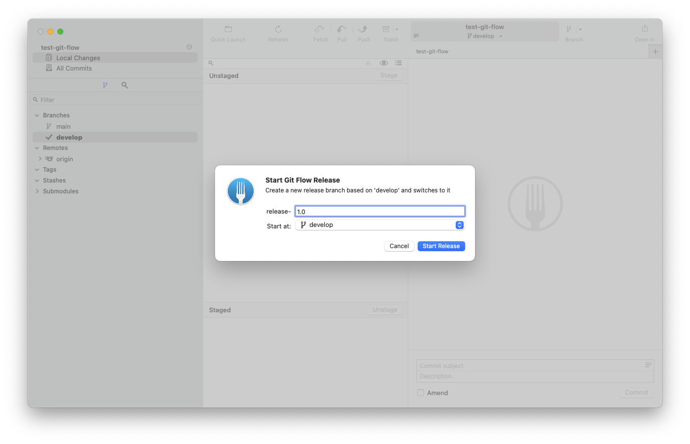 Name für das Release vergeben