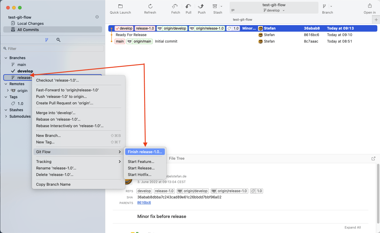 Release abschließen