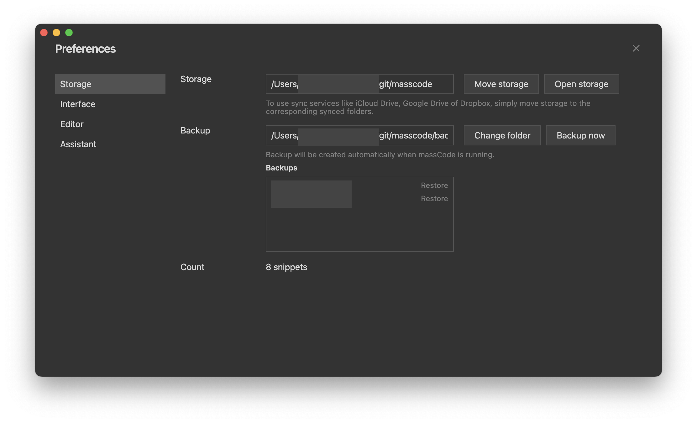 massCode - Einstellungen