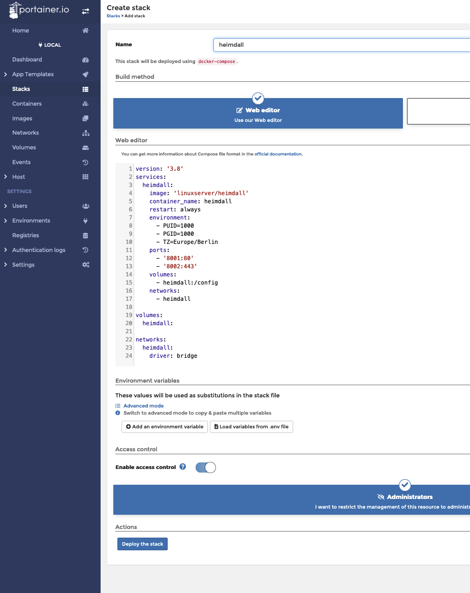Heimdall Application Dashboard