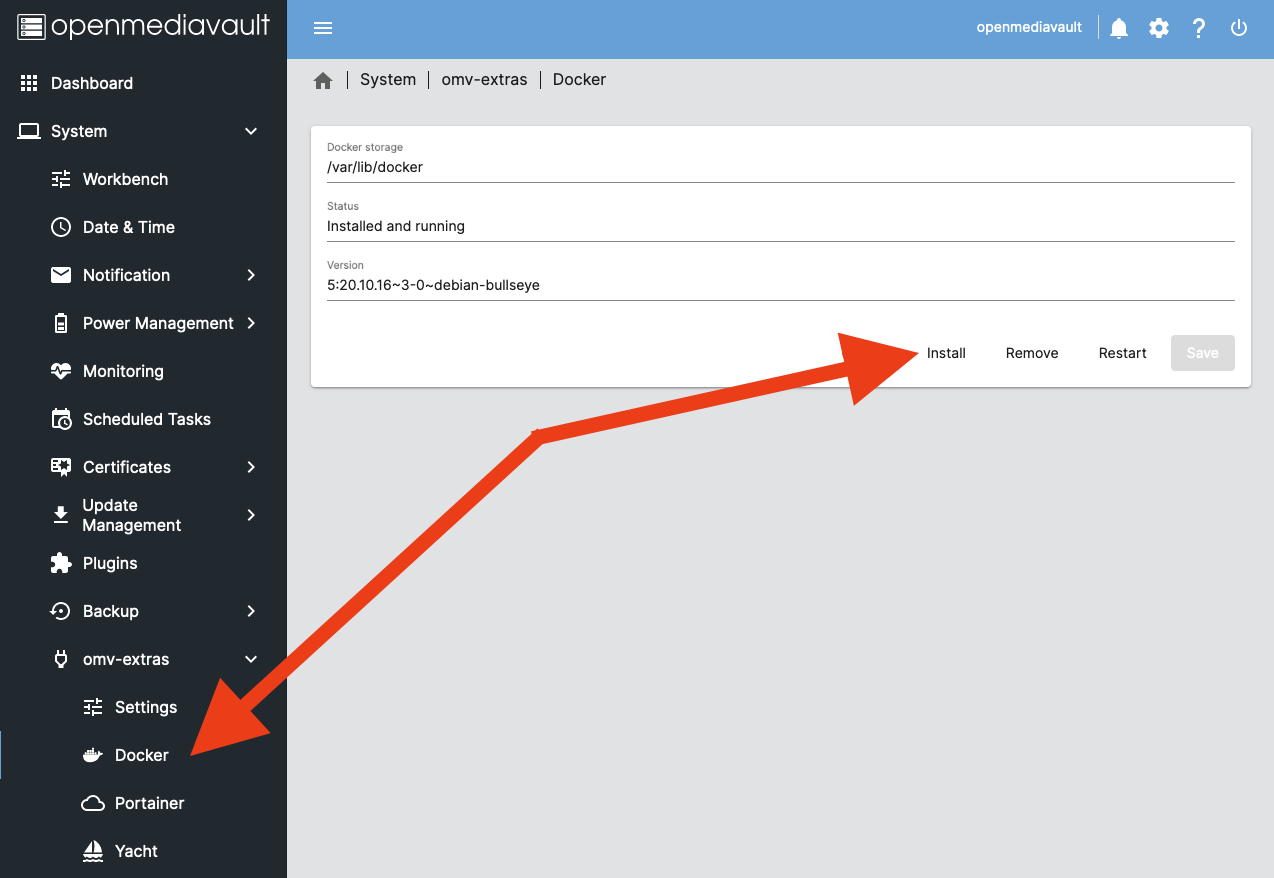 openmediavault und Docker