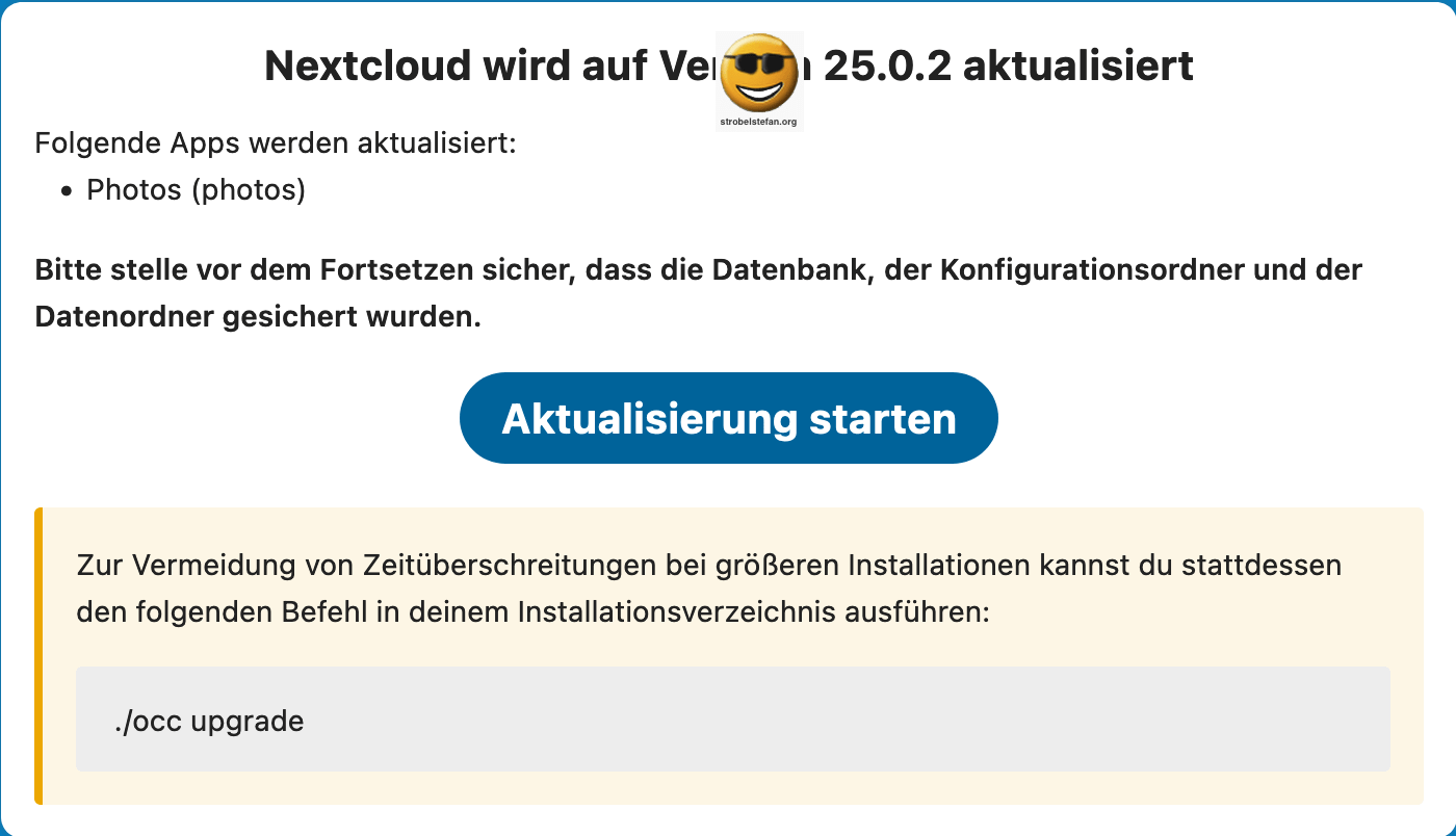 Nextcloud - Update-Fehler