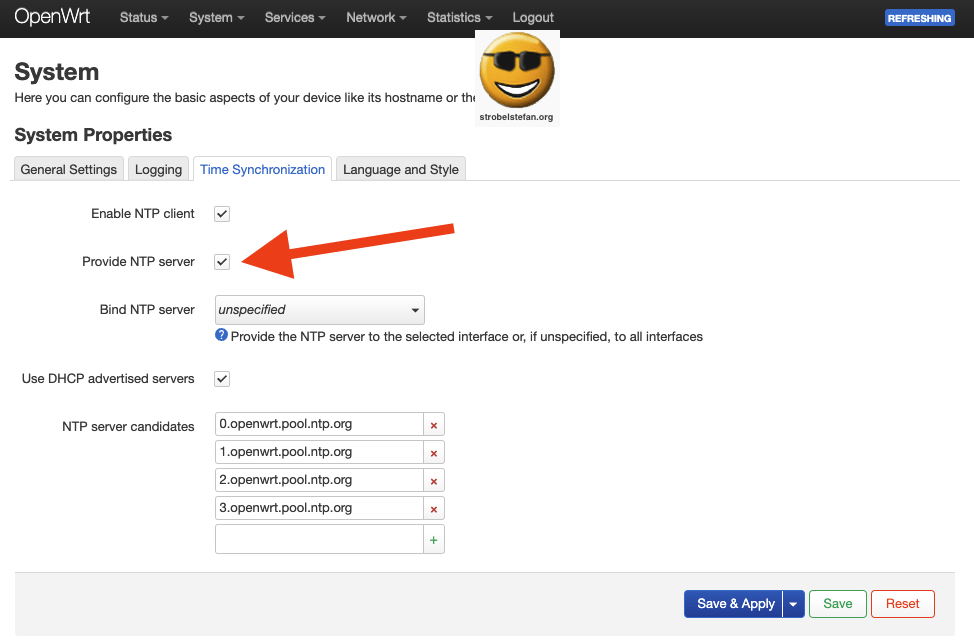 OpenWRT - Enable NTP Server