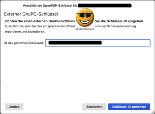 Thunderbird Einstellungen - Schlüssel-ID speichern