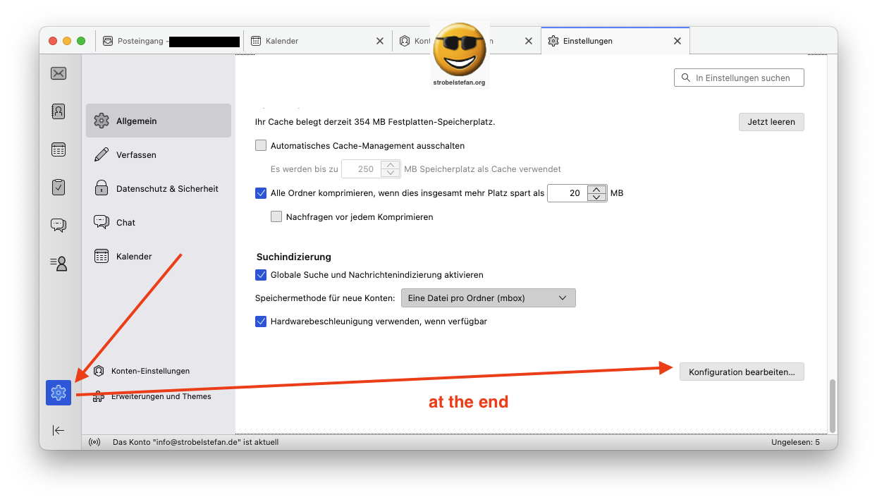 Smartcards Einstellungen in Thunderbird