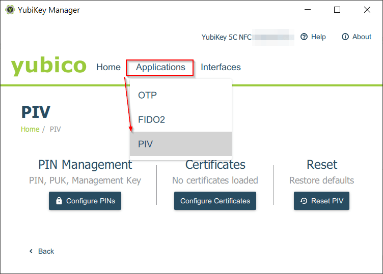 YubiKey - Personal Identity Verification (PIV)