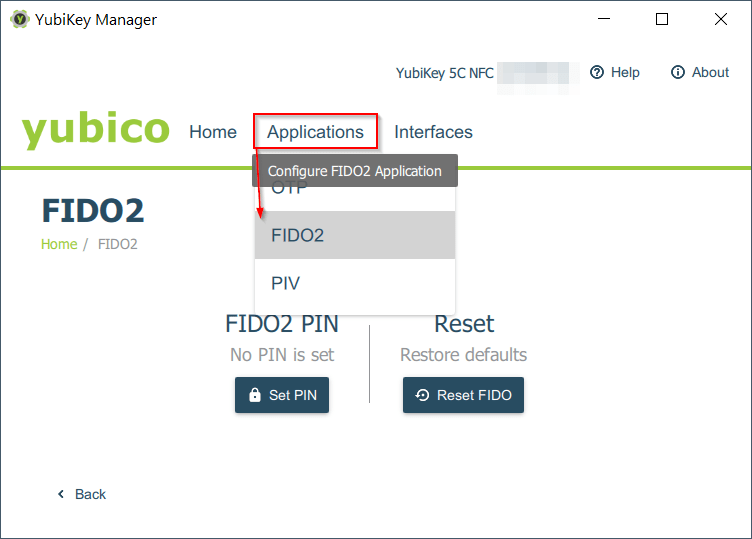 Applications - FIDO2