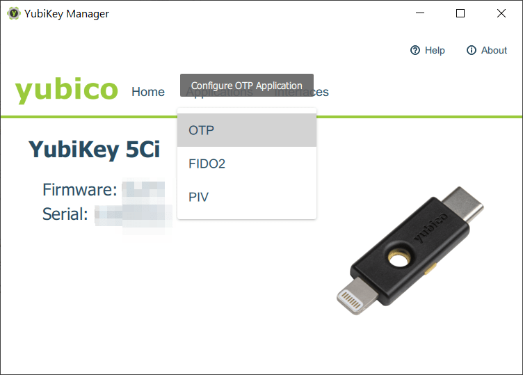 YubiKey 5Ci Schnittstellenübersicht