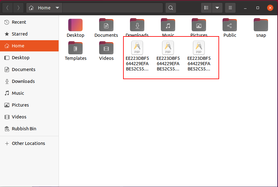 Exportierte Schlüssel